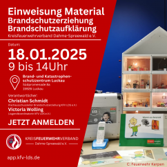 Einweisungsveranstaltung Material Brandschutzerziehung und Brandschutzaufklärung 