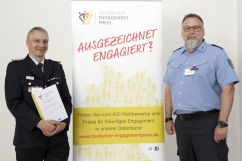 v.l. Christian Schmidt (Fachausschussleiter Brandschutzerziehung KFV LDS e.V.)  & Andreas Pauli ( Polizeiinspektion Dahme-Spreewald)