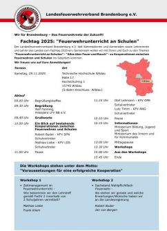 Fachtag 2025: "Feuerwehrunterricht an Schulen"