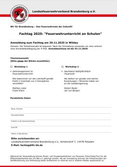 Fachtag 2025: "Feuerwehrunterricht an Schulen"