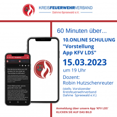 Online Schulung Vorstellung "Feuerwehr App KFV LDS"