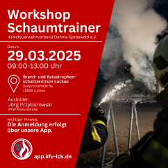 Klicken sie einfach auf das Bild um sich für den 1. Workshop Schaumtrainer 2025 anzumelden.