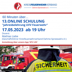 Wiederholung Online Schulung "Jahresbelehrung UVV Feuerwehr"